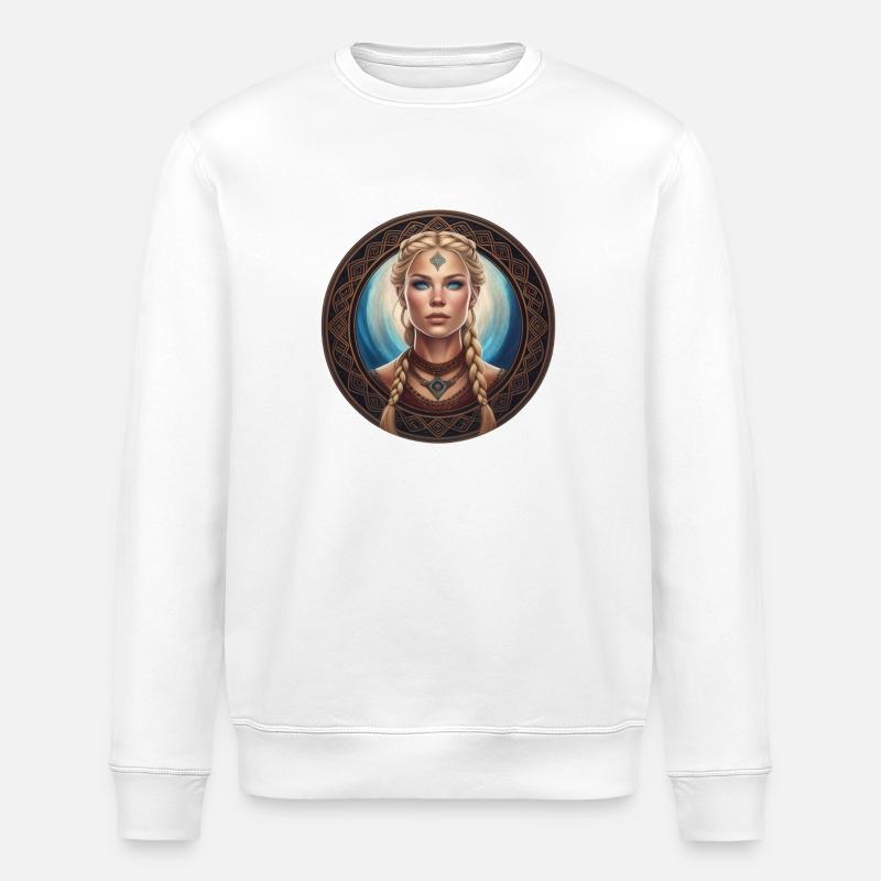 Wikingerfrau - Stanley/Stella Unisex Bio-Sweatshirt ROLLER - Weiß