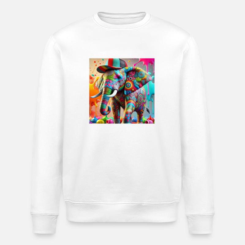 Elefant - Stanley/Stella Unisex Bio-Sweatshirt ROLLER - Weiß