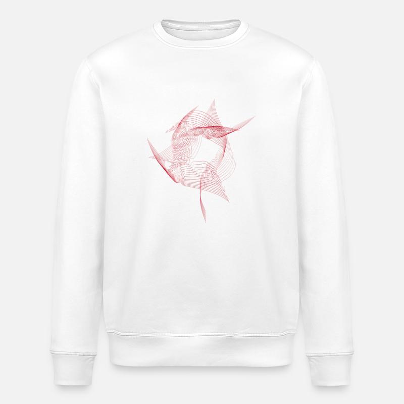 Waves waves red - Stanley/Stella ROLLER Unisex Organic Sweatshirt - white