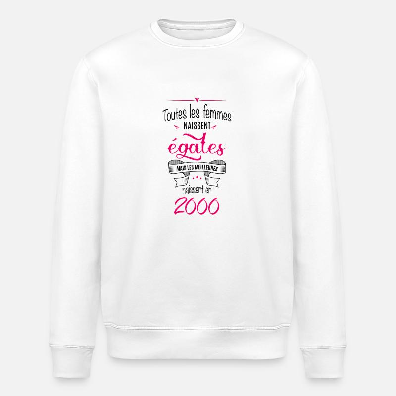 Année 2000 (fe) - Sweat bio ROLLER Stanley/Stella Unisexe - blanc