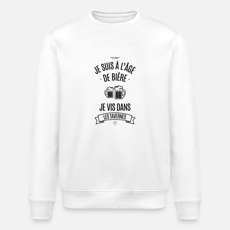 L'âge de bière - Sweat bio ROLLER Stanley/Stella Unisexe - blanc