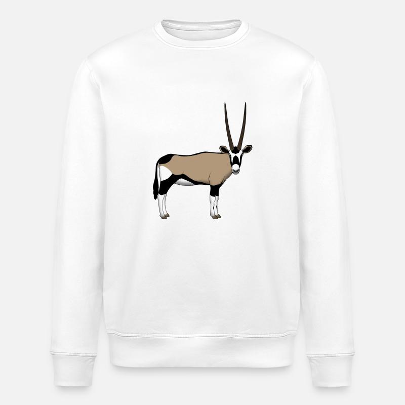 Oryx head front - Stanley/Stella ROLLER Unisex Organic Sweatshirt - white