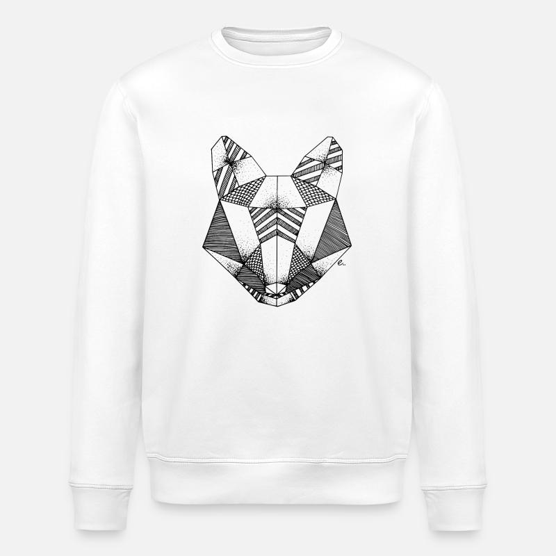 Origami Fuchs Kopf - Stanley/Stella Unisex Bio-Sweatshirt ROLLER - Weiß