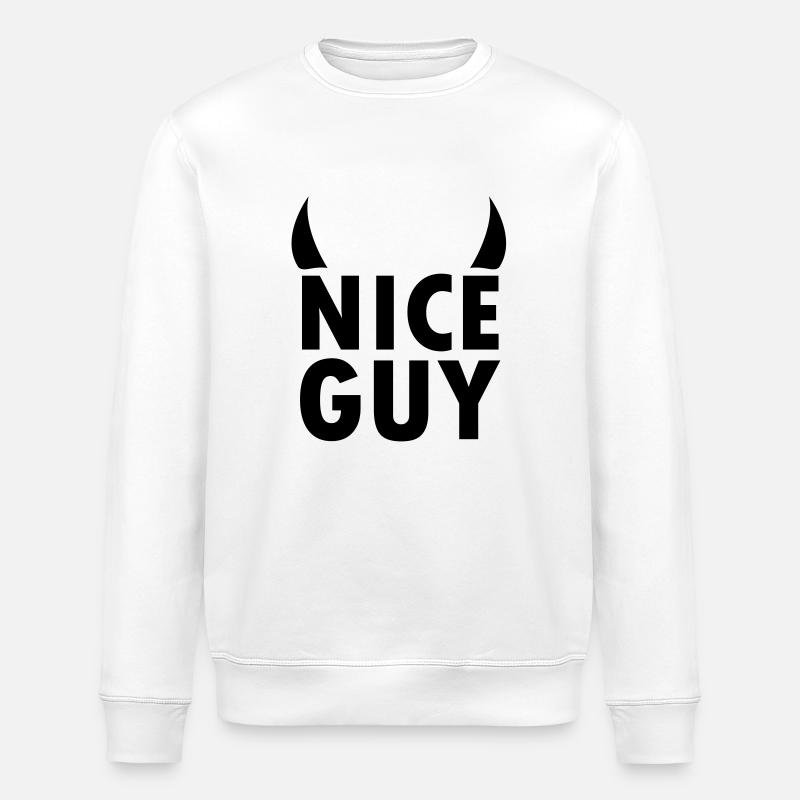 nice guy - Stanley/Stella ROLLER Unisex Organic Sweatshirt - white
