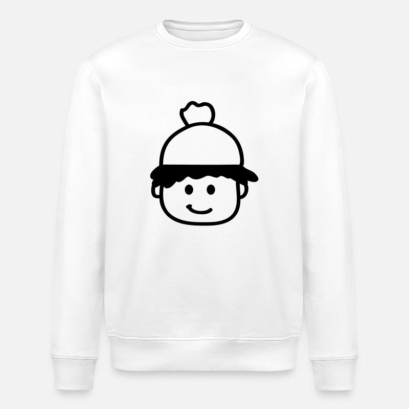 face_with_winter_hat - Stanley/Stella ROLLER Unisex Organic Sweatshirt - white