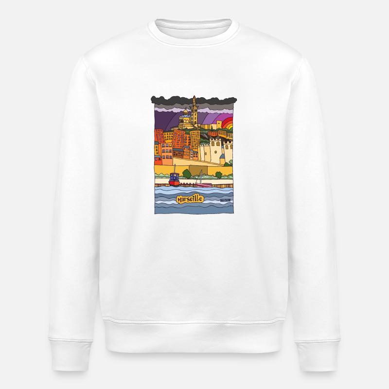 Marseille, meine Liebe - Stanley/Stella Unisex Bio-Sweatshirt ROLLER - Weiß