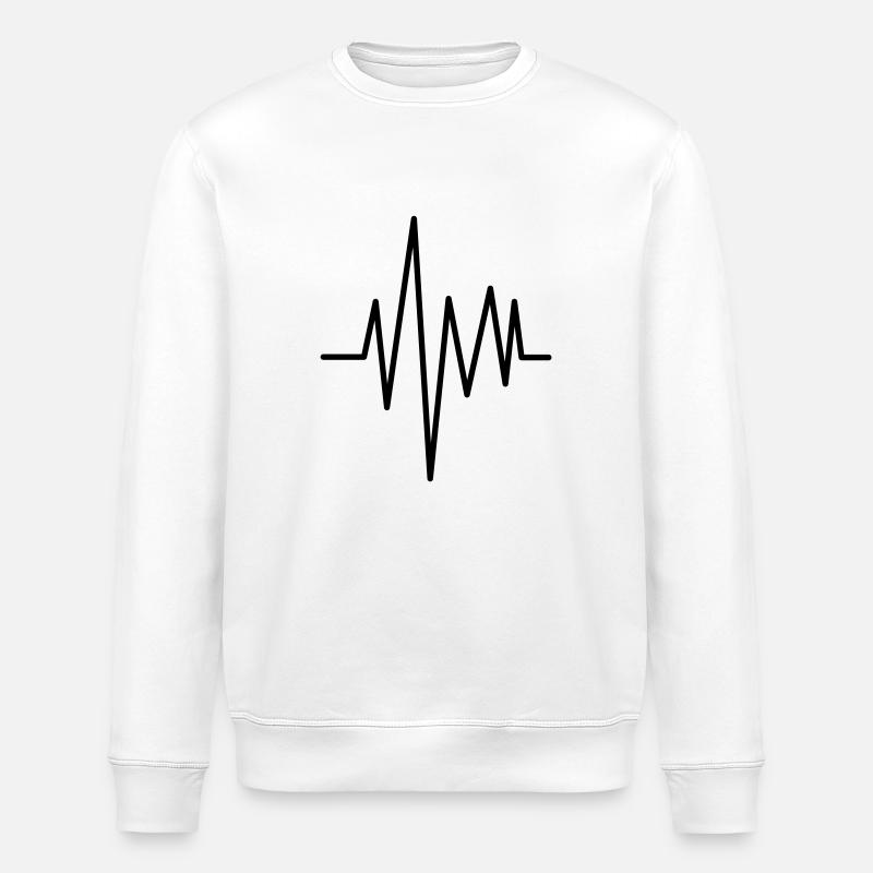 wave_pulse_u1 - Stanley/Stella ROLLER Unisex Organic Sweatshirt - white