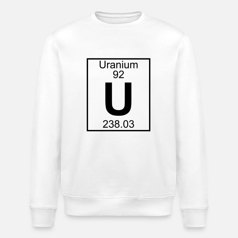 Uranium (U) (element 92) - Stanley/Stella ROLLER Unisex Organic Sweatshirt - white