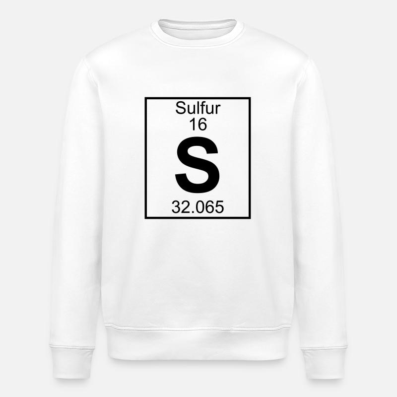 Sulfur (S) (element 16) - Stanley/Stella ROLLER Unisex Organic Sweatshirt - white