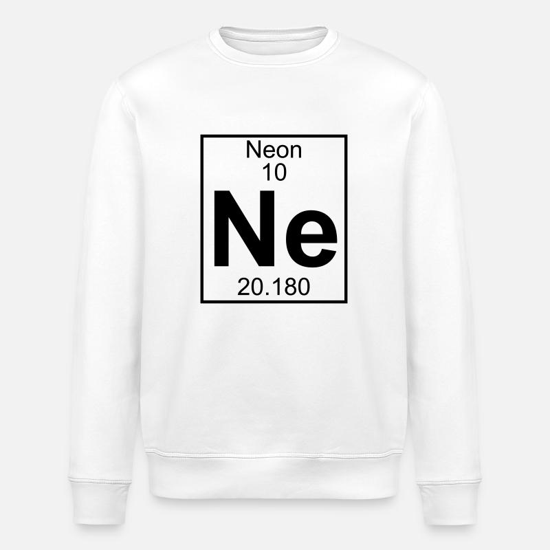 Neon (Ne) (element 10) - Stanley/Stella ROLLER Unisex Organic Sweatshirt - white