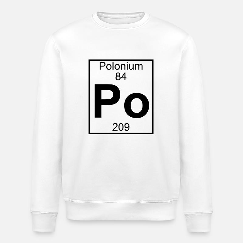 Polonium (Po) (element 84) - Stanley/Stella ROLLER Unisex Organic Sweatshirt - white