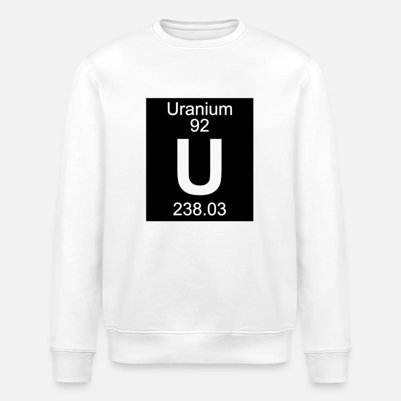 Uranium (U) (element 92) - Stanley/Stella ROLLER Unisex Organic Sweatshirt - white