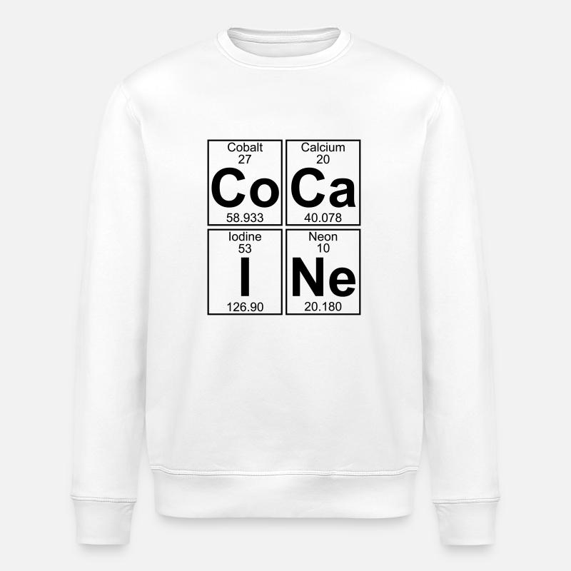 Co-Ca-I-Ne (cocaine) - Full - Sweat bio ROLLER Stanley/Stella Unisexe - blanc