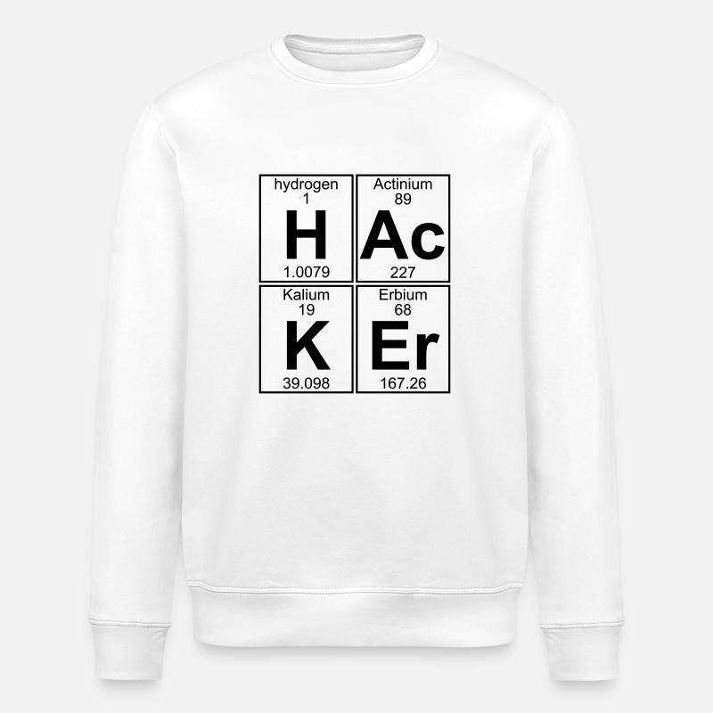 H-Ac-K-Er (hacker) - Full - Stanley/Stella ROLLER Unisex Organic Sweatshirt - white