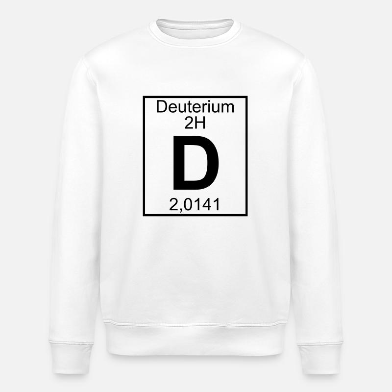 D (Deuterium) - Element 2H - pfll - Stanley/Stella ROLLER Unisex Organic Sweatshirt - white