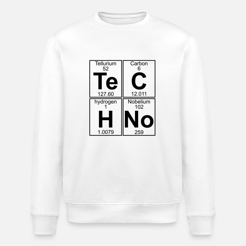 Te-C-H-No (techno) - Stanley/Stella ROLLER Unisex Organic Sweatshirt - white