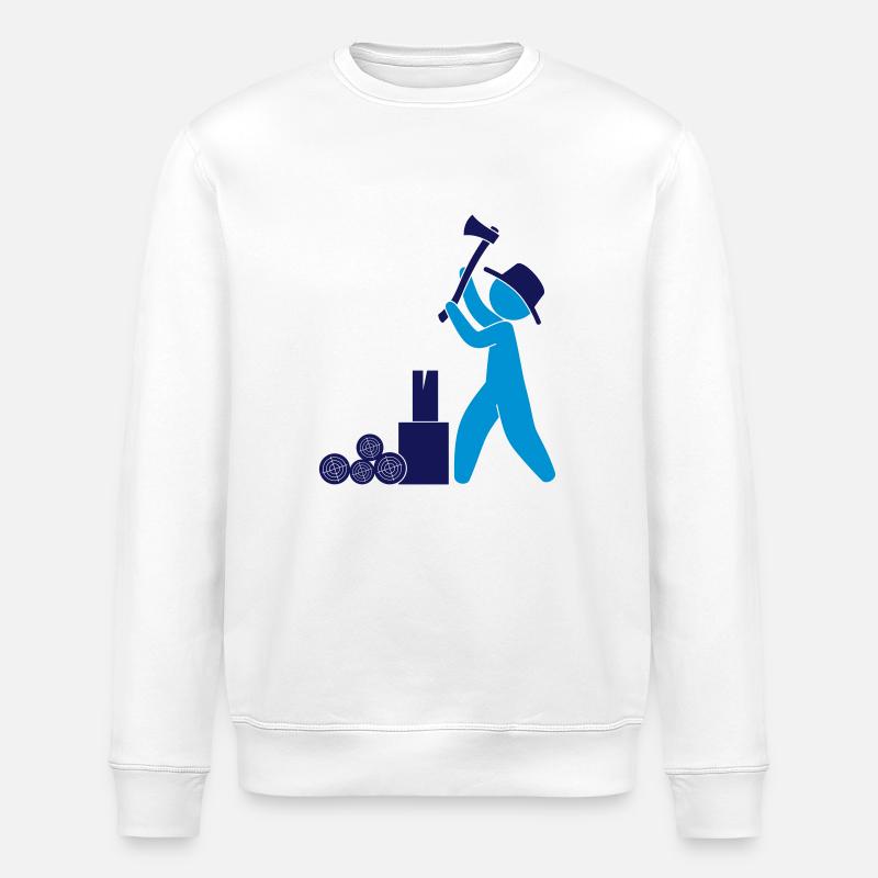 Holzfäller Förster Axt - Stanley/Stella Unisex Bio-Sweatshirt ROLLER - Weiß