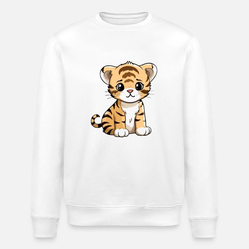 Loko le bébé tigre - Sweat bio ROLLER Stanley/Stella Unisexe - blanc