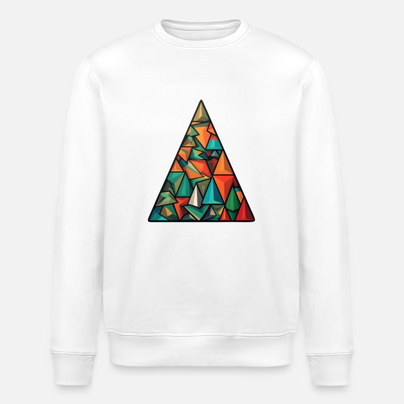 Abstract Christmas Tree - Stanley/Stella ROLLER Unisex Organic Sweatshirt - white
