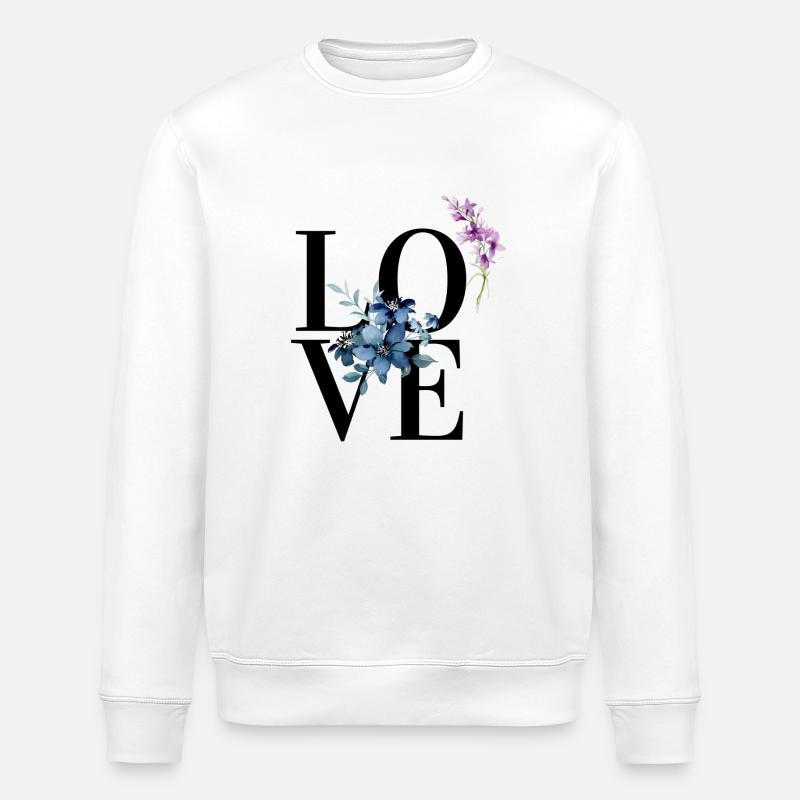 Fleurs, Amour, Design D’amour - Sweat bio ROLLER Stanley/Stella Unisexe - blanc