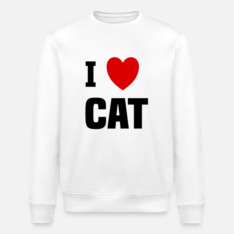 liebe Katze - Stanley/Stella Unisex Bio-Sweatshirt ROLLER - Weiß