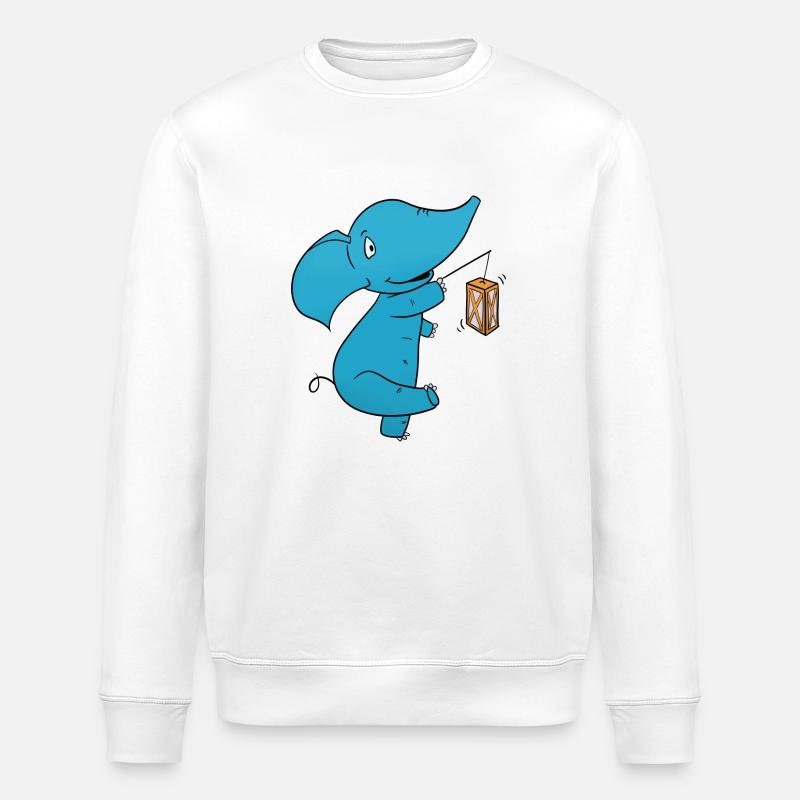 Elefant Laterne - Stanley/Stella Unisex Bio-Sweatshirt ROLLER - Weiß