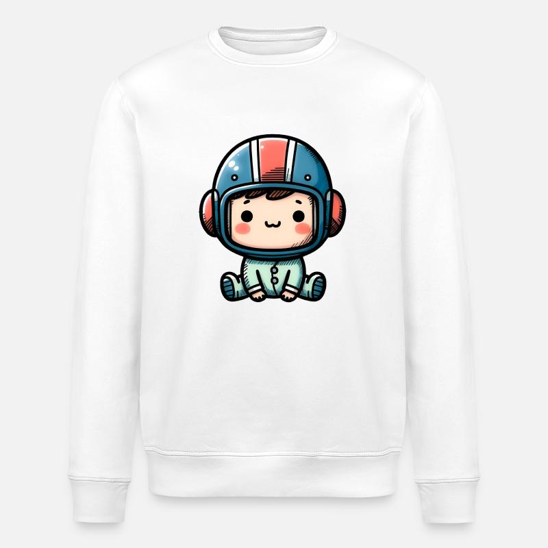 Biker Babyhelm - Stanley/Stella Unisex Bio-Sweatshirt ROLLER - Weiß