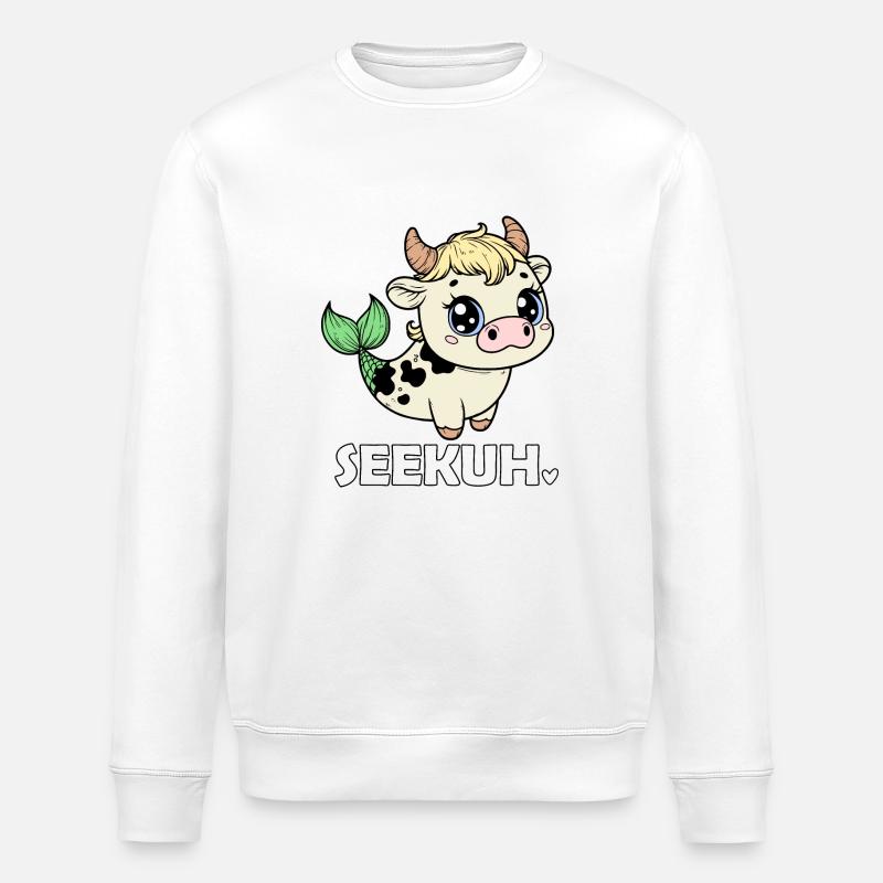 Funny Manatee - Stanley/Stella ROLLER Unisex Organic Sweatshirt - white