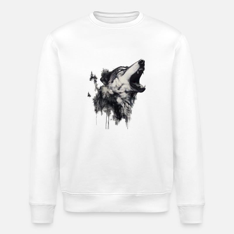Die Wolfsangst, ein komplexes Phänomen - Stanley/Stella Unisex Bio-Sweatshirt ROLLER - Weiß