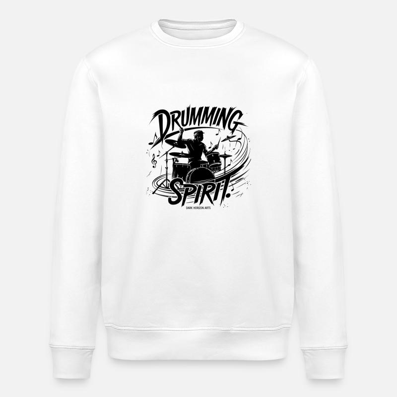 de tambour - Art noir dynamique - Sweat bio ROLLER Stanley/Stella Unisexe - blanc