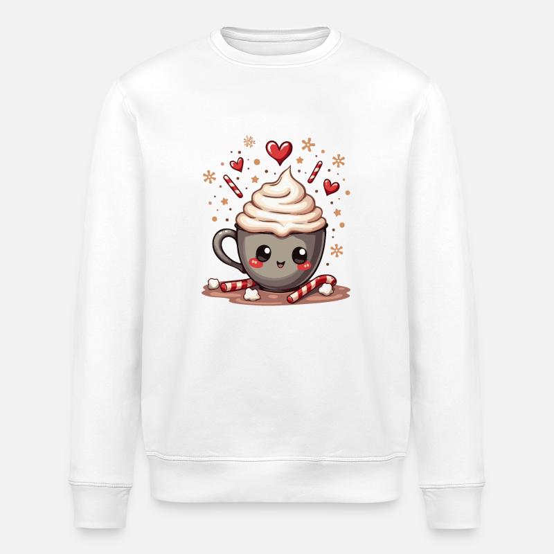 J’adore le chocolat chaud - Sweat bio ROLLER Stanley/Stella Unisexe - blanc