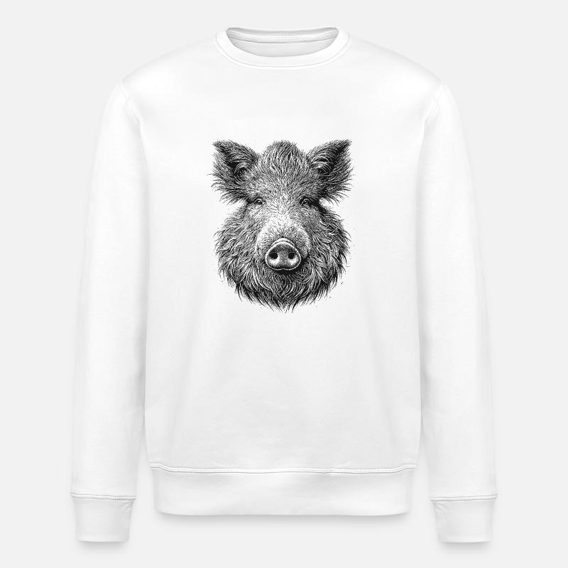 Wild boar - Stanley/Stella ROLLER Unisex Organic Sweatshirt - white
