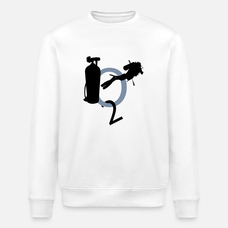 DIVING V - Stanley/Stella ROLLER Unisex Organic Sweatshirt - white