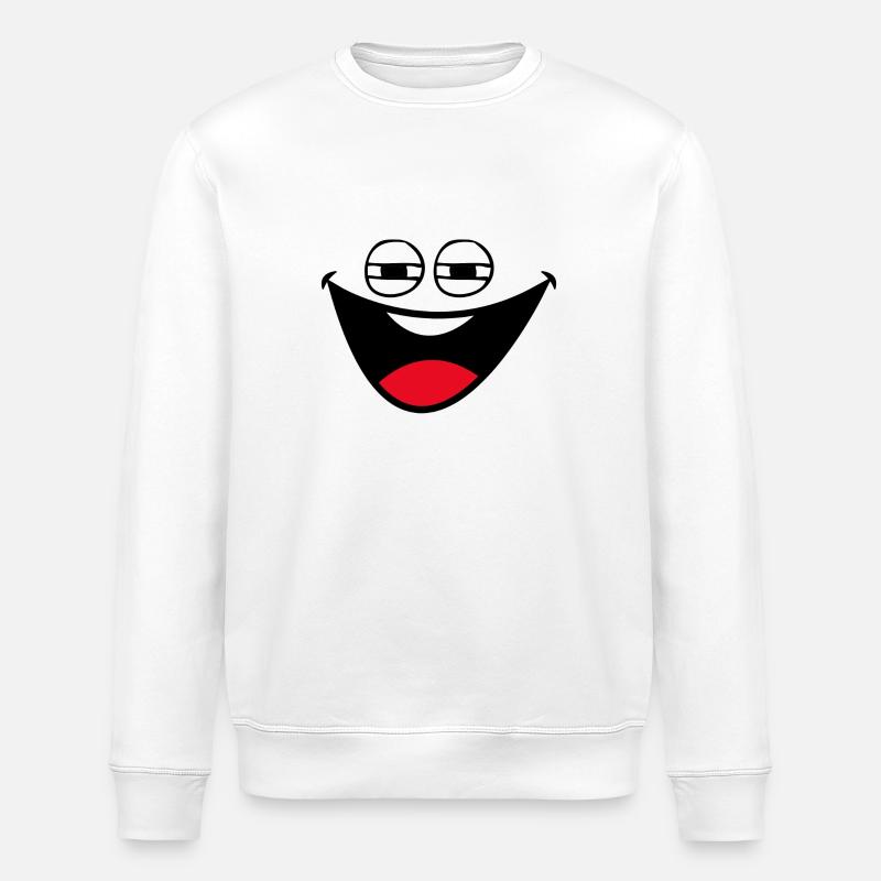 lachender Smily - Stanley/Stella Unisex Bio-Sweatshirt ROLLER - Weiß