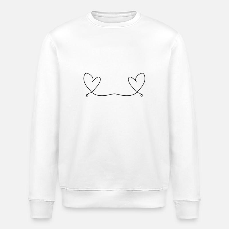 Zwei herzen liebe herz - Stanley/Stella Unisex Bio-Sweatshirt ROLLER - Weiß