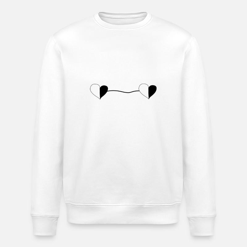 zwei herzen linie - Stanley/Stella Unisex Bio-Sweatshirt ROLLER - Weiß
