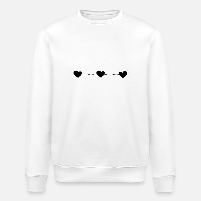 drei herzen linie - Stanley/Stella Unisex Bio-Sweatshirt ROLLER - Weiß