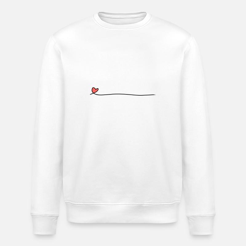 Heart Line Red Icon - Stanley/Stella ROLLER Unisex Organic Sweatshirt - white