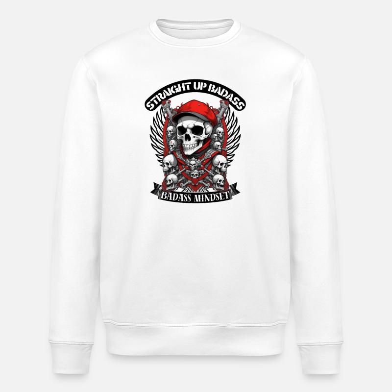 Straight Up Badass - Stanley/Stella Unisex Bio-Sweatshirt ROLLER - Weiß