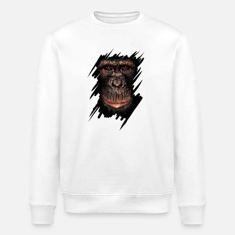 Monkey - Stanley/Stella ROLLER Unisex Organic Sweatshirt - white