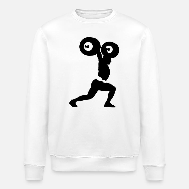 weightlifter - Stanley/Stella ROLLER Unisex Organic Sweatshirt - white