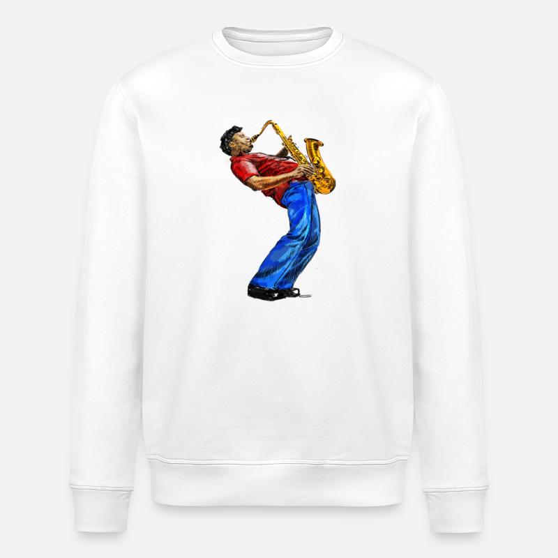 Saksofonist - Sweat bio ROLLER Stanley/Stella Unisexe - blanc