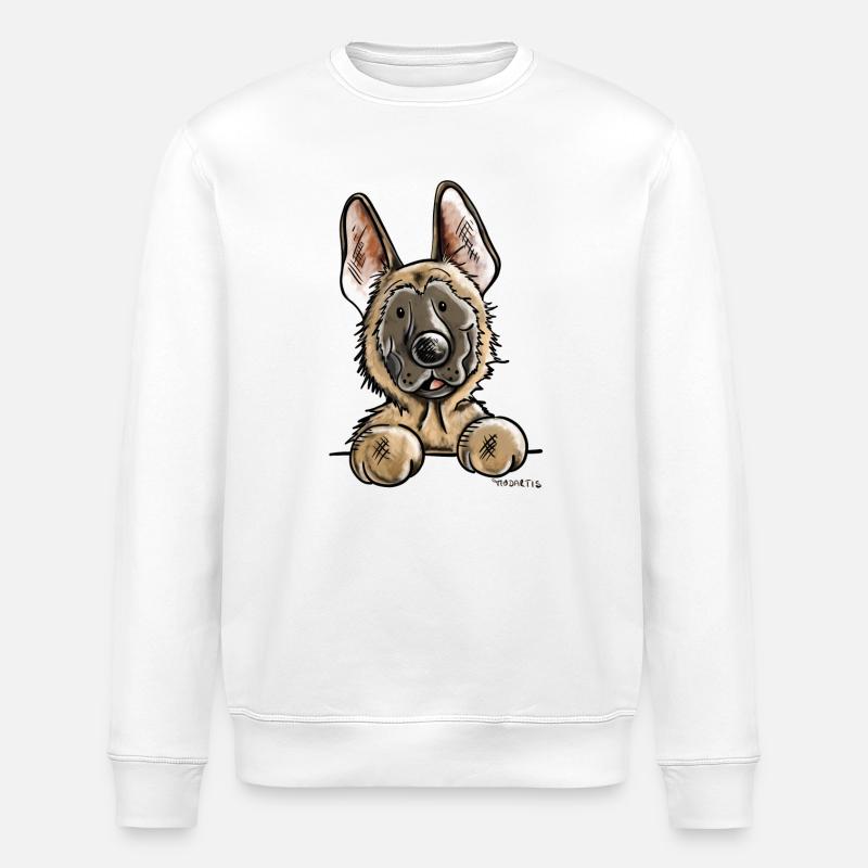 Neugieriger Malinois - Stanley/Stella Unisex Bio-Sweatshirt ROLLER - Weiß
