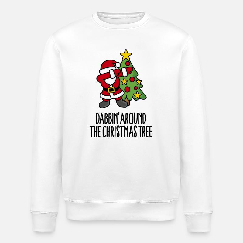 Dabbin' around the Christmas tree - Text - Stanley/Stella Unisex Bio-Sweatshirt ROLLER - Weiß
