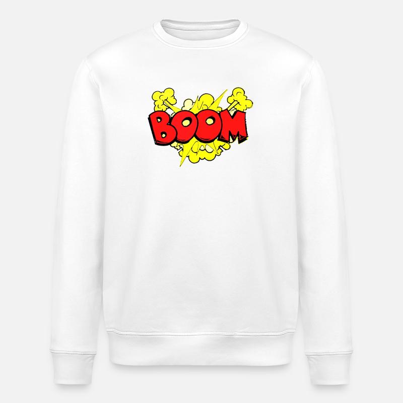 Dynamic Bomb Explosion Illustration - Stanley/Stella ROLLER Unisex Organic Sweatshirt - white