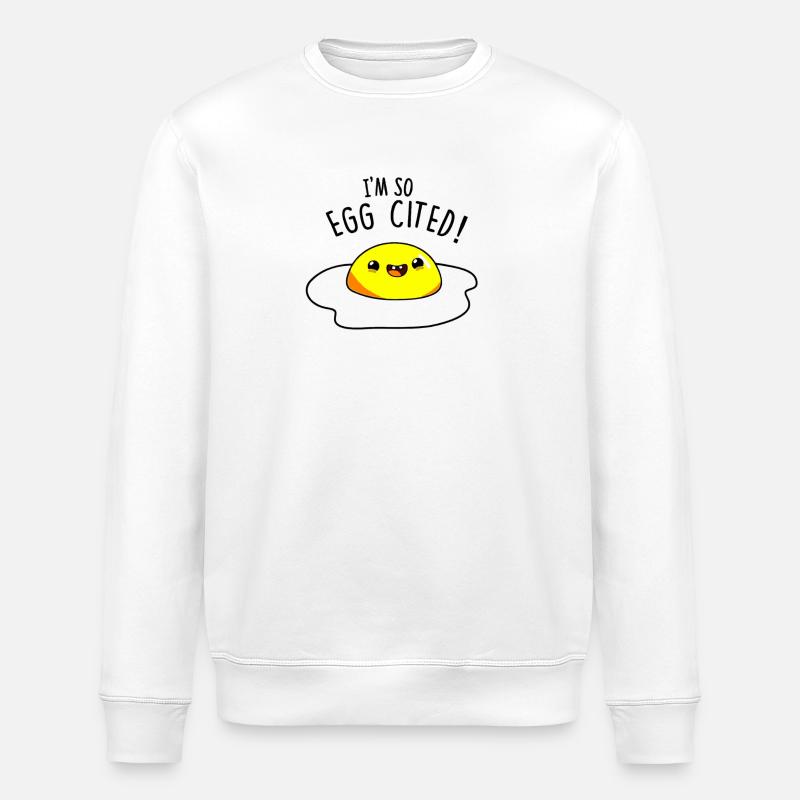 Egg-Cited Design - Stanley/Stella ROLLER Unisex Organic Sweatshirt - white