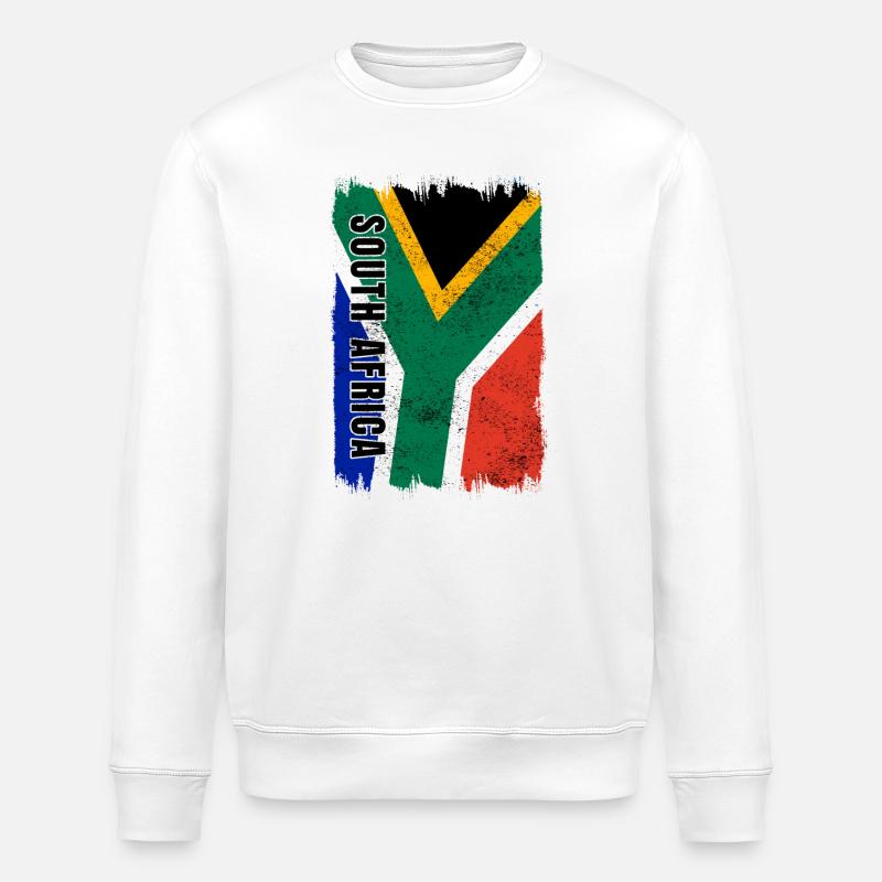 Südafrika Flagge - Stanley/Stella Unisex Bio-Sweatshirt ROLLER - Weiß