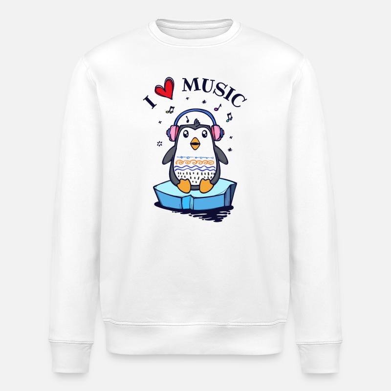 Seevogel Cool Herz PinguinTier Statement - Stanley/Stella Unisex Bio-Sweatshirt ROLLER - Weiß