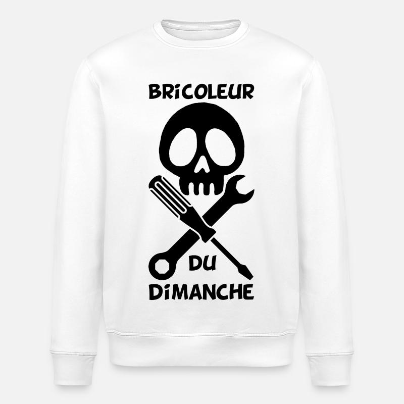 Bricoleur du dimanche (noir) - Sweat bio ROLLER Stanley/Stella Unisexe - blanc