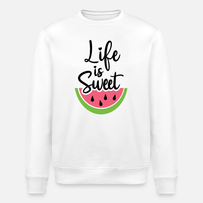 Das Leben ist süß - Stanley/Stella Unisex Bio-Sweatshirt ROLLER - Weiß